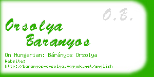 orsolya baranyos business card
